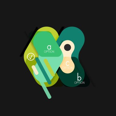 Düz tasarım geometrik infographics, ok şekli vektör etiket veya etiket, Fiyat etiketleri, promosyon rozet, simgesi tasarım, kağıt tarzı düzeni verileri grafik görselleştirme adım adım süreci için için teklif