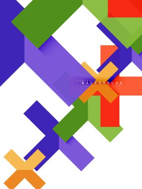 Çok renkli soyut geometrik şekiller, geometri arka plan web afiş için