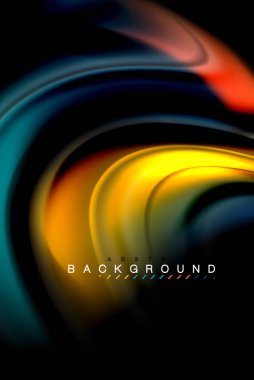 Sıvı sıvı renkler tasarım, renkli mermer veya plastik dalgalı doku arka plan, siyah, iş veya teknoloji sunu veya web broşür için parlak renkli öğeleri kapak tasarımı, duvar kağıdı