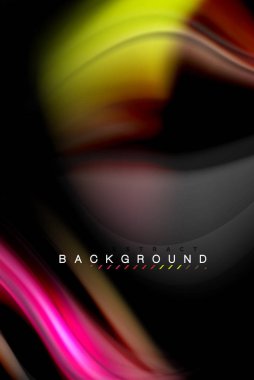 Sıvı sıvı renkler tasarım, renkli mermer veya plastik dalgalı doku arka plan, siyah, iş veya teknoloji sunu veya web broşür için parlak renkli öğeleri kapak tasarımı, duvar kağıdı