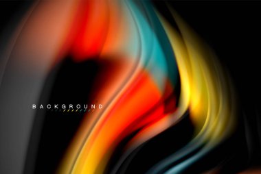 Sıvı sıvı renkler tasarım, renkli mermer veya plastik dalgalı doku arka plan, siyah, iş veya teknoloji sunu veya web broşür için parlak renkli öğeleri kapak tasarımı, duvar kağıdı