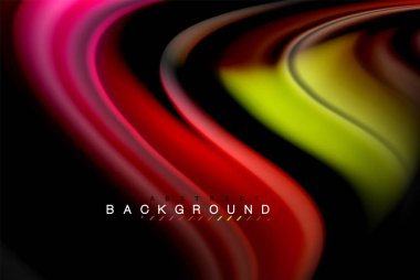 Sıvı sıvı renkler tasarım, renkli mermer veya plastik dalgalı doku arka plan, siyah, iş veya teknoloji sunu veya web broşür için parlak renkli öğeleri kapak tasarımı, duvar kağıdı