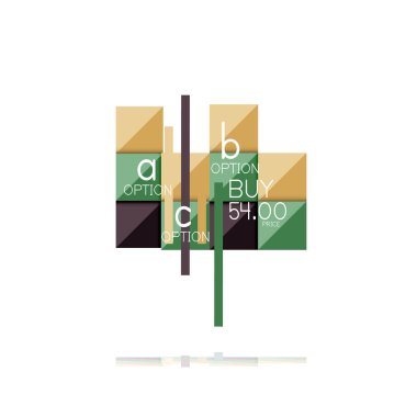 Kare seçeneğinin Infographic afiş. Bilgi ve veri görselleştirme, geometrik tasarım