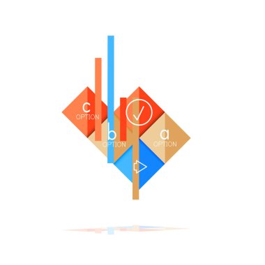 Kare seçeneğinin Infographic afiş. Bilgi ve veri görselleştirme, geometrik tasarım