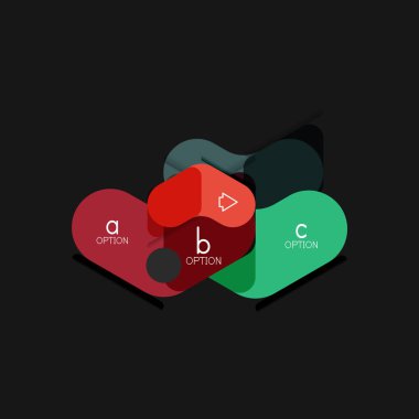 Düz tasarım geometrik infographics, ok şekli vektör etiket veya etiket, Fiyat etiketleri, promosyon rozet, simgesi tasarım, kağıt tarzı düzeni verileri grafik görselleştirme adım adım süreci için için teklif