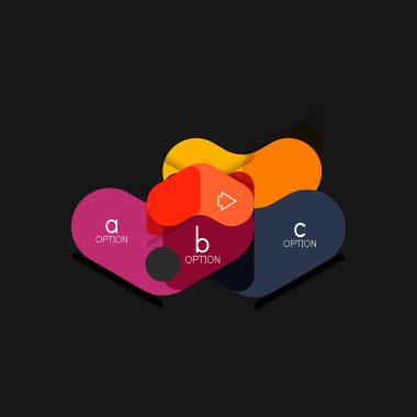 Düz tasarım geometrik infographics, ok şekli vektör etiket veya etiket, Fiyat etiketleri, promosyon rozet, simgesi tasarım, kağıt tarzı düzeni verileri grafik görselleştirme adım adım süreci için için teklif