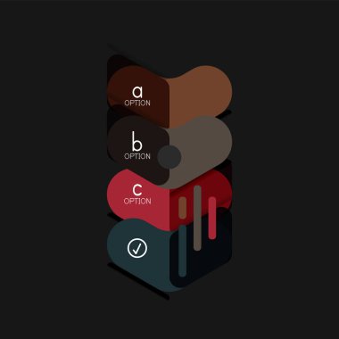 Düz tasarım geometrik infographics, ok şekli vektör etiket veya etiket, Fiyat etiketleri, promosyon rozet, simgesi tasarım, kağıt tarzı düzeni verileri grafik görselleştirme adım adım süreci için için teklif