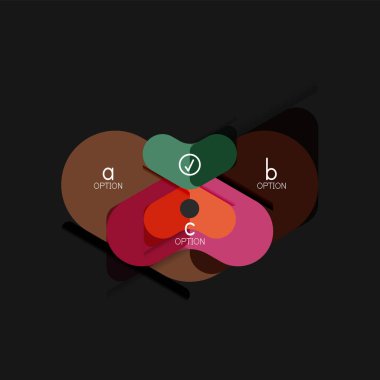 Düz tasarım geometrik infographics, ok şekli vektör etiket veya etiket, Fiyat etiketleri, promosyon rozet, simgesi tasarım, kağıt tarzı düzeni verileri grafik görselleştirme adım adım süreci için için teklif