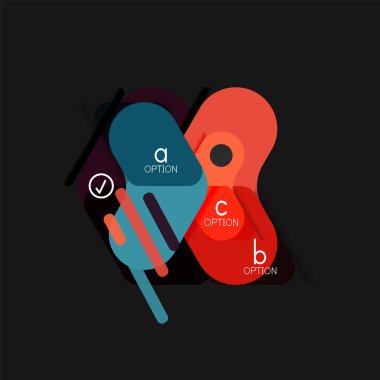 Düz tasarım geometrik infographics, ok şekli vektör etiket veya etiket, Fiyat etiketleri, promosyon rozet, simgesi tasarım, kağıt tarzı düzeni verileri grafik görselleştirme adım adım süreci için için teklif