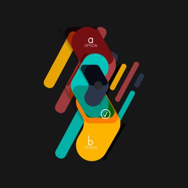 Düz tasarım geometrik infographics, ok şekli vektör etiket veya etiket, Fiyat etiketleri, promosyon rozet, simgesi tasarım, kağıt tarzı düzeni verileri grafik görselleştirme adım adım süreci için için teklif