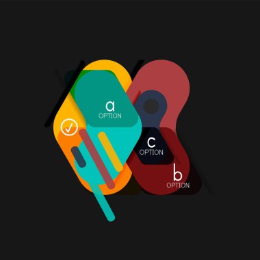 Düz tasarım geometrik infographics, ok şekli vektör etiket veya etiket, Fiyat etiketleri, promosyon rozet, simgesi tasarım, kağıt tarzı düzeni verileri grafik görselleştirme adım adım süreci için için teklif