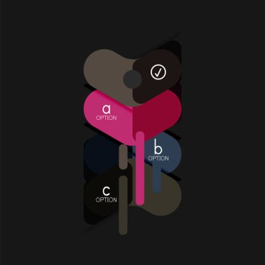 Düz tasarım geometrik infographics, ok şekli vektör etiket veya etiket, Fiyat etiketleri, promosyon rozet, simgesi tasarım, kağıt tarzı düzeni verileri grafik görselleştirme adım adım süreci için için teklif