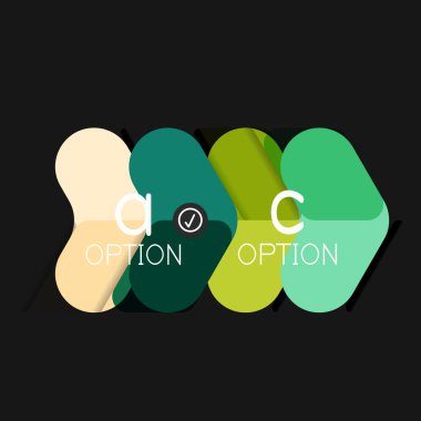 Düz tasarım geometrik infographics, ok şekli vektör etiket veya etiket, Fiyat etiketleri, promosyon rozet, simgesi tasarım, kağıt tarzı düzeni verileri grafik görselleştirme adım adım süreci için için teklif