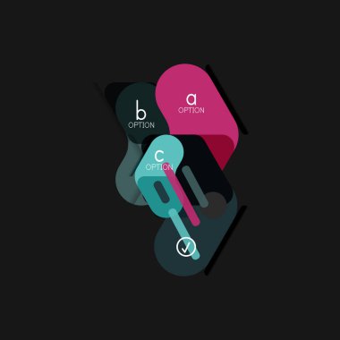 Düz tasarım geometrik infographics, ok şekli vektör etiket veya etiket, Fiyat etiketleri, promosyon rozet, simgesi tasarım, kağıt tarzı düzeni verileri grafik görselleştirme adım adım süreci için için teklif