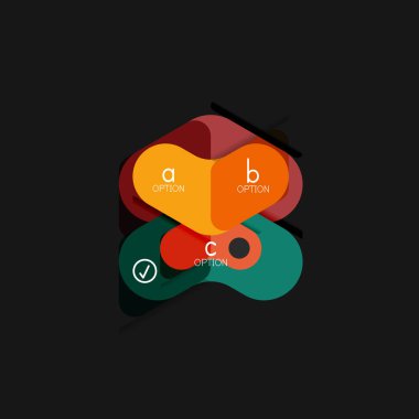 Düz tasarım geometrik infographics, ok şekli vektör etiket veya etiket, Fiyat etiketleri, promosyon rozet, simgesi tasarım, kağıt tarzı düzeni verileri grafik görselleştirme adım adım süreci için için teklif