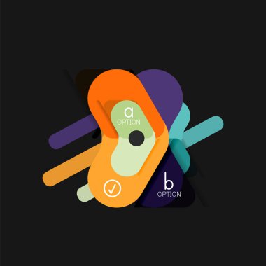 Düz tasarım geometrik infographics, ok şekli vektör etiket veya etiket, Fiyat etiketleri, promosyon rozet, simgesi tasarım, kağıt tarzı düzeni verileri grafik görselleştirme adım adım süreci için için teklif