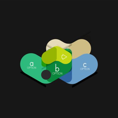 Düz tasarım geometrik infographics, ok şekli vektör etiket veya etiket, Fiyat etiketleri, promosyon rozet, simgesi tasarım, kağıt tarzı düzeni verileri grafik görselleştirme adım adım süreci için için teklif