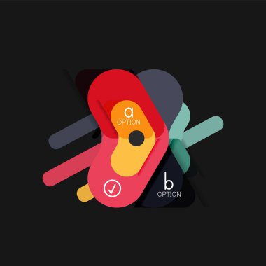 Düz tasarım geometrik infographics, ok şekli vektör etiket veya etiket, Fiyat etiketleri, promosyon rozet, simgesi tasarım, kağıt tarzı düzeni verileri grafik görselleştirme adım adım süreci için için teklif