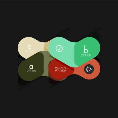 Düz tasarım geometrik infographics, ok şekli vektör etiket veya etiket, Fiyat etiketleri, promosyon rozet, simgesi tasarım, kağıt tarzı düzeni verileri grafik görselleştirme adım adım süreci için için teklif