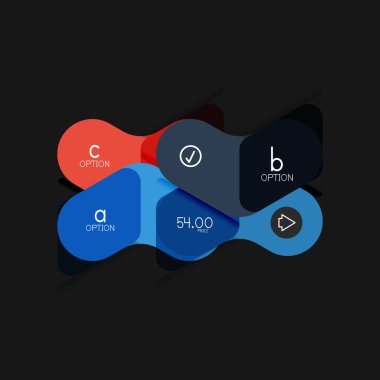 Düz tasarım geometrik infographics, ok şekli vektör etiket veya etiket, Fiyat etiketleri, promosyon rozet, simgesi tasarım, kağıt tarzı düzeni verileri grafik görselleştirme adım adım süreci için için teklif