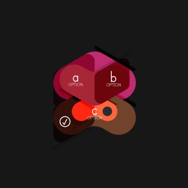 Düz tasarım geometrik infographics, ok şekli vektör etiket veya etiket, Fiyat etiketleri, promosyon rozet, simgesi tasarım, kağıt tarzı düzeni verileri grafik görselleştirme adım adım süreci için için teklif