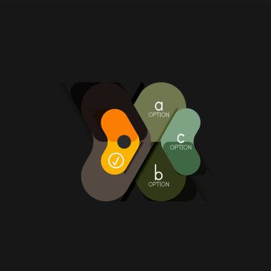 Düz tasarım geometrik infographics, ok şekli vektör etiket veya etiket, Fiyat etiketleri, promosyon rozet, simgesi tasarım, kağıt tarzı düzeni verileri grafik görselleştirme adım adım süreci için için teklif