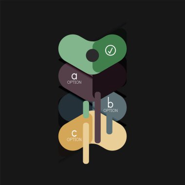 Düz tasarım geometrik infographics, ok şekli vektör etiket veya etiket, Fiyat etiketleri, promosyon rozet, simgesi tasarım, kağıt tarzı düzeni verileri grafik görselleştirme adım adım süreci için için teklif