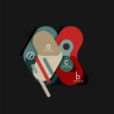 Düz tasarım geometrik infographics, ok şekli vektör etiket veya etiket, Fiyat etiketleri, promosyon rozet, simgesi tasarım, kağıt tarzı düzeni verileri grafik görselleştirme adım adım süreci için için teklif