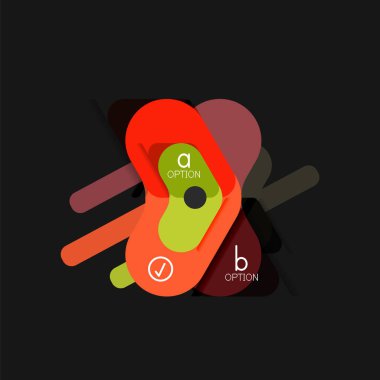 Düz tasarım geometrik infographics, ok şekli vektör etiket veya etiket, Fiyat etiketleri, promosyon rozet, simgesi tasarım, kağıt tarzı düzeni verileri grafik görselleştirme adım adım süreci için için teklif