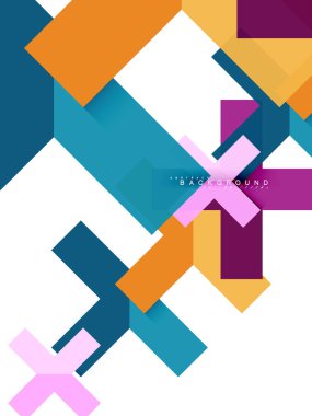 Çok renkli soyut geometrik şekiller, geometri arka plan web afiş için