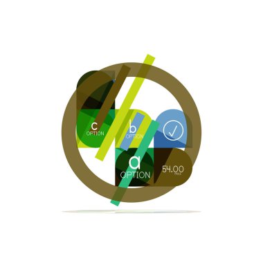 En az daire temiz soyut seçeneği adım Infographic tasarım öğesi, geometrik şekiller - Tur kareler, daireler ve satırları düzeni ile örnek metin