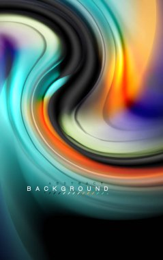 Sıvı sıvı renkler tasarım, renkli mermer veya plastik dalgalı doku arka plan, siyah, iş veya teknoloji sunu veya web broşür için parlak renkli öğeleri kapak tasarımı, duvar kağıdı