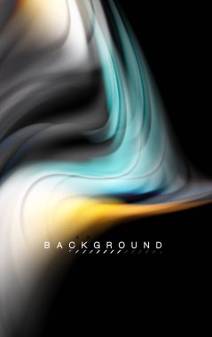 Sıvı sıvı renkler tasarım, renkli mermer veya plastik dalgalı doku arka plan, siyah, iş veya teknoloji sunu veya web broşür için parlak renkli öğeleri kapak tasarımı, duvar kağıdı