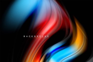 Sıvı sıvı renkler tasarım, renkli mermer veya plastik dalgalı doku arka plan, siyah, iş veya teknoloji sunu veya web broşür için parlak renkli öğeleri kapak tasarımı, duvar kağıdı