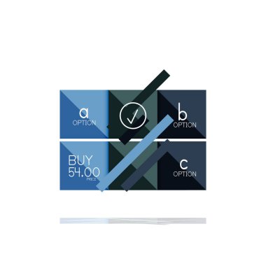 Kare seçeneğinin Infographic afiş. Bilgi ve veri görselleştirme, geometrik tasarım