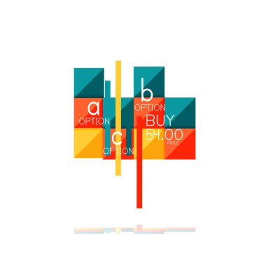 Kare seçeneğinin Infographic afiş. Bilgi ve veri görselleştirme, geometrik tasarım