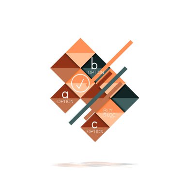 Kare seçeneğinin Infographic afiş. Bilgi ve veri görselleştirme, geometrik tasarım