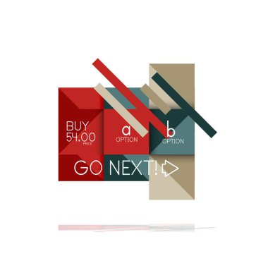 Kare seçeneğinin Infographic afiş. Bilgi ve veri görselleştirme, geometrik tasarım. Vektör çizim