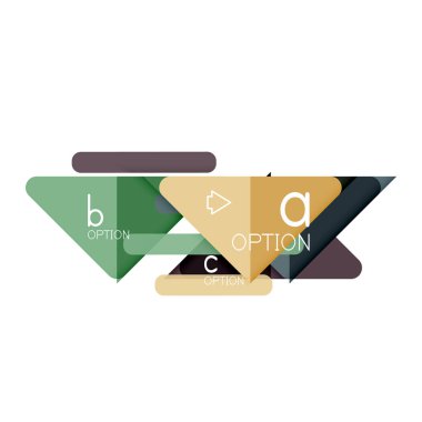 Üçgen veri görselleştirme tasarım, seçenek Infographic düzen. Vektör çizim