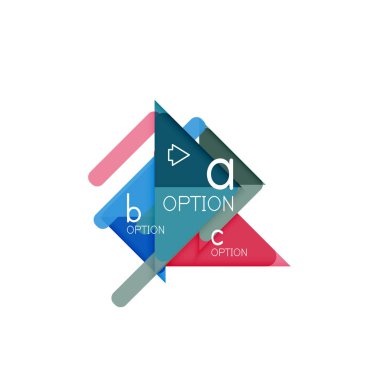 Üçgen veri görselleştirme tasarım, seçenek Infographic düzen