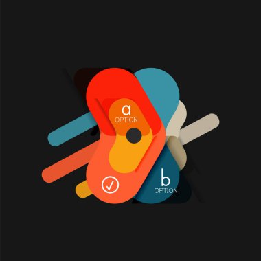 Düz tasarım geometrik infographics, ok şekli vektör etiket veya etiket, Fiyat etiketleri, promosyon rozet, simgesi tasarım, kağıt tarzı düzeni verileri grafik görselleştirme adım adım süreci için için teklif