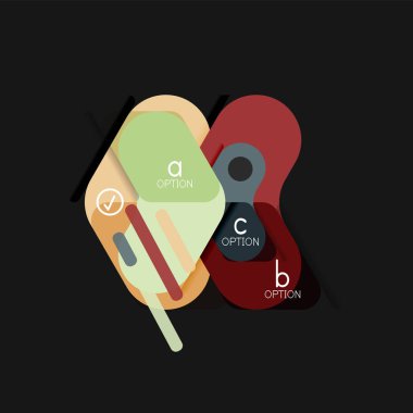 Düz tasarım geometrik infographics, ok şekli vektör etiket veya etiket, Fiyat etiketleri, promosyon rozet, simgesi tasarım, kağıt tarzı düzeni verileri grafik görselleştirme adım adım süreci için için teklif