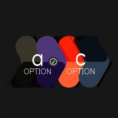 Düz tasarım geometrik infographics, ok şekli vektör etiket veya etiket, Fiyat etiketleri, promosyon rozet, simgesi tasarım, kağıt tarzı düzeni verileri grafik görselleştirme adım adım süreci için için teklif