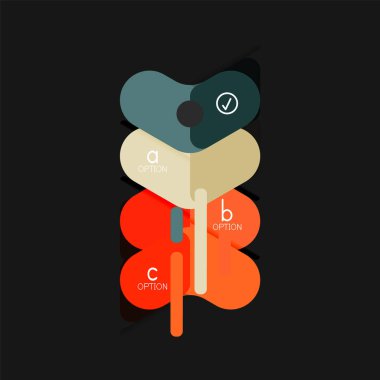 Düz tasarım geometrik infographics, ok şekli vektör etiket veya etiket, Fiyat etiketleri, promosyon rozet, simgesi tasarım, kağıt tarzı düzeni verileri grafik görselleştirme adım adım süreci için için teklif