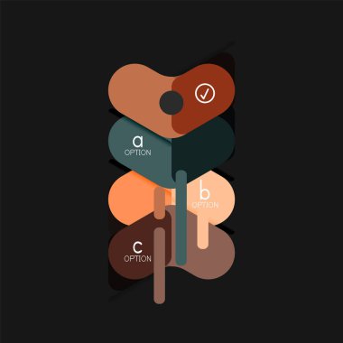 Düz tasarım geometrik infographics, ok şekli vektör etiket veya etiket, Fiyat etiketleri, promosyon rozet, simgesi tasarım, kağıt tarzı düzeni verileri grafik görselleştirme adım adım süreci için için teklif