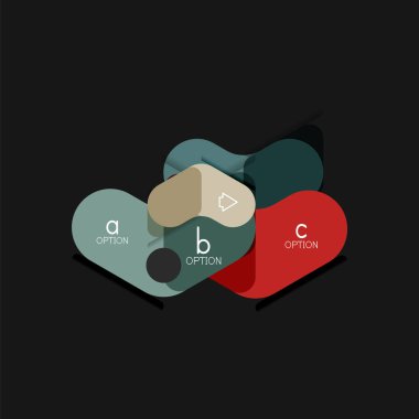 Düz tasarım geometrik infographics, ok şekli vektör etiket veya etiket, Fiyat etiketleri, promosyon rozet, simgesi tasarım, kağıt tarzı düzeni verileri grafik görselleştirme adım adım süreci için için teklif