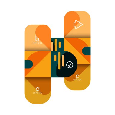 Infographics seçeneği ve adım adım içinde yuvarlak kareler, grafik, grafik, diyagram seçenekleri, parçalar, süreçleri ile unsuru