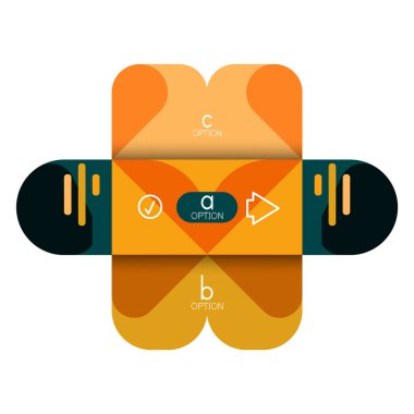 Infographics seçeneği ve adım adım içinde yuvarlak kareler, grafik, grafik, diyagram seçenekleri, parçalar, süreçleri ile unsuru