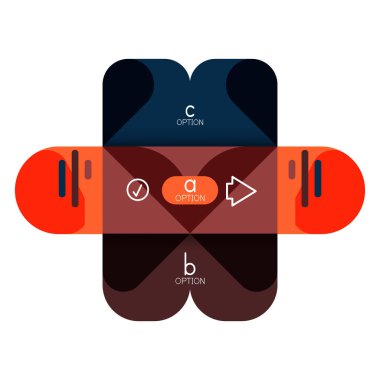 Infographics seçeneği ve adım adım içinde yuvarlak kareler, grafik, grafik, diyagram seçenekleri, parçalar, süreçleri ile unsuru