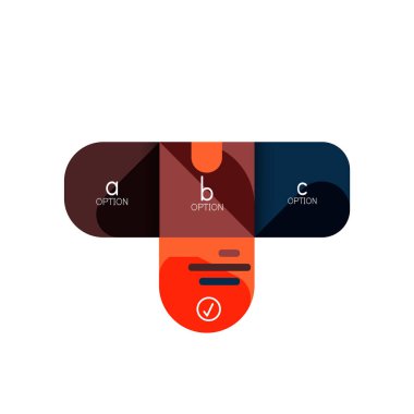 Infographics seçeneği ve adım adım içinde yuvarlak kareler, grafik, grafik, diyagram seçenekleri, parçalar, süreçleri ile unsuru